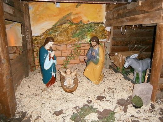 Сцена рождения Иисуса на немецкое Рождество