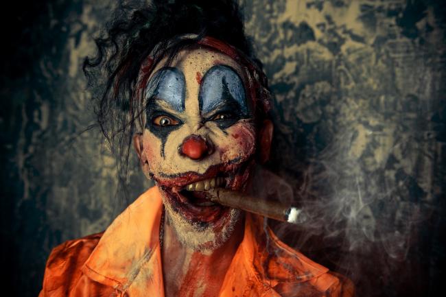 Злой клоун на Хэллоуин в Германии