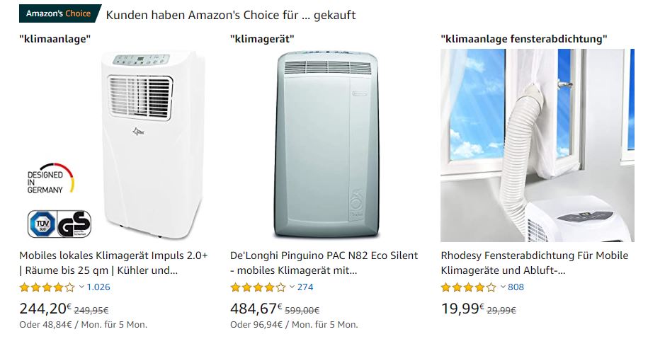 Выбор кондиционеров на Amazon Amazon кондиционеры