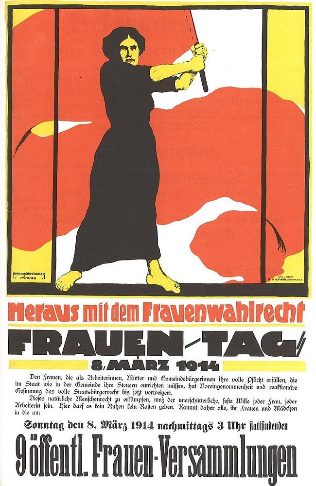 Плакат к женскому дню 8 марта 1914
