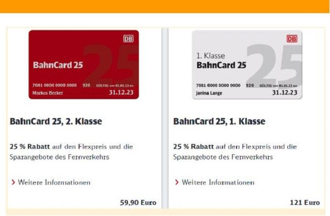 Скриншот BahnCard 25