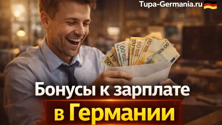 работник счастлив получить бонус к зарплате в Германии