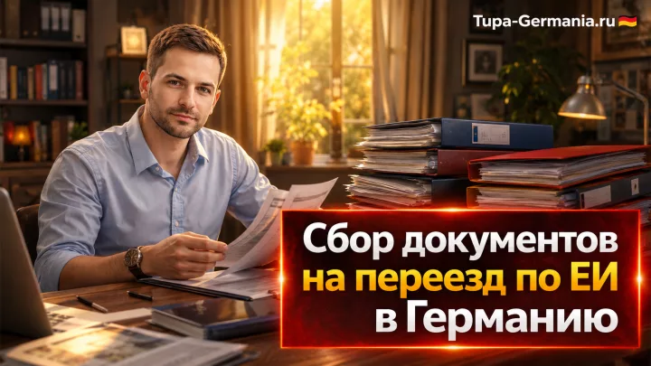 Еврейский иммигрант в Германию под кипой бумаг