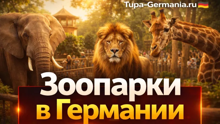 Вольер типичного немецкого зоопарка