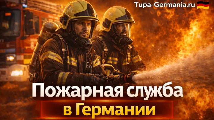 Немецкие пожарные тушат огонь