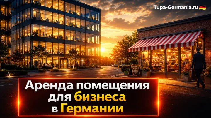Современное офисное здание в Германии и небольшой магазинчик рядом