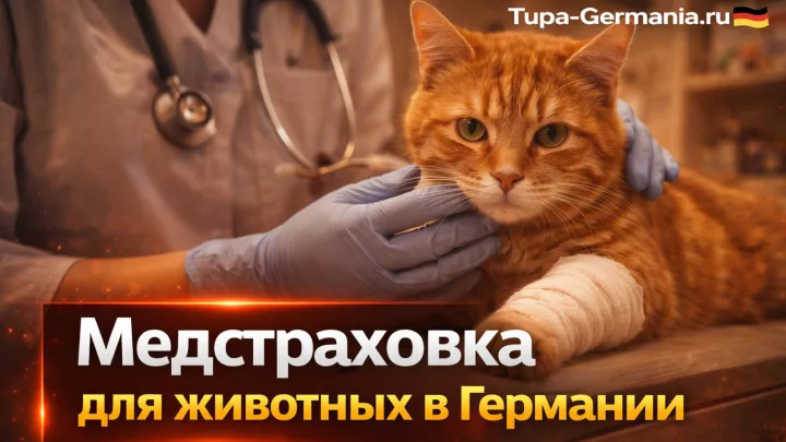 Раненый кот на приёме у ветеринара в Германии