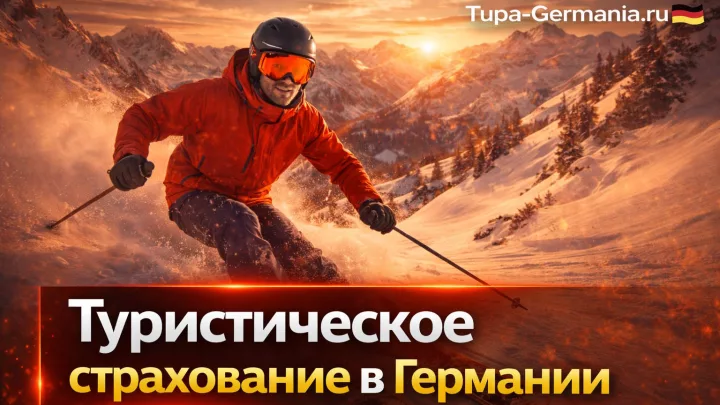 Лыжник катится с горы застрахованным.