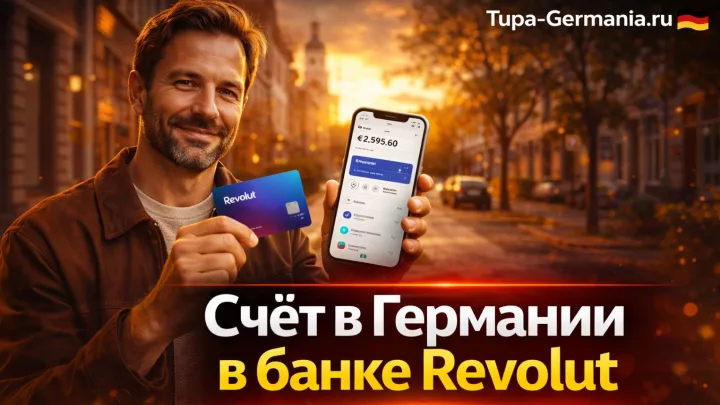 Житель Германии открыл счёт Revolut, держит карту и мобильный с открытым приложением банка