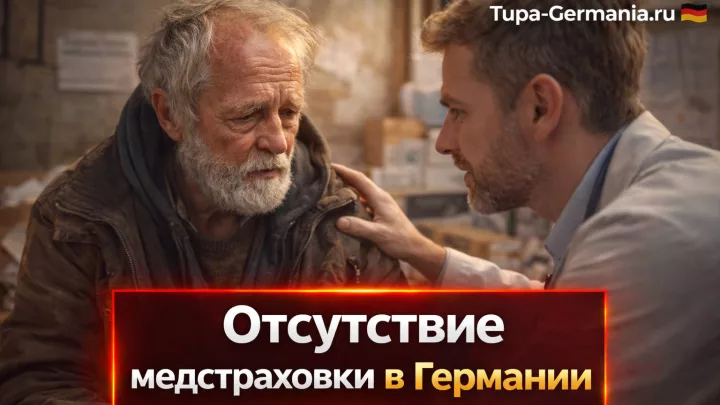Пожилой мужчина на приёме у врача благотворительной организации в Германии.