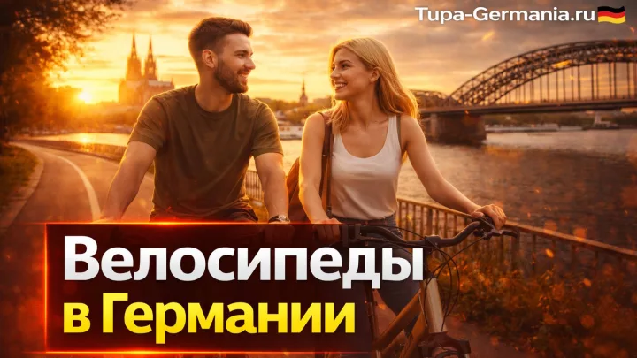 Жители Германии едут на прогулку на велосипеде