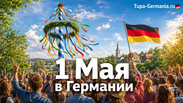 Майское дерево в Германии символ 1 мая