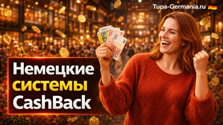 Счастливый покупатель радуется кэшбэку в Германии