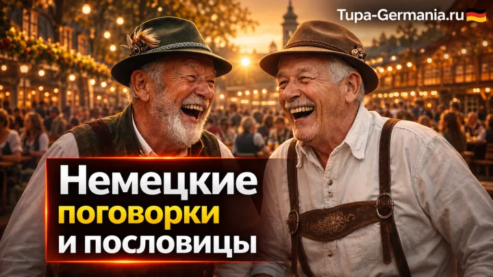 Два пожилых немцы в традиционных костюмах смеются