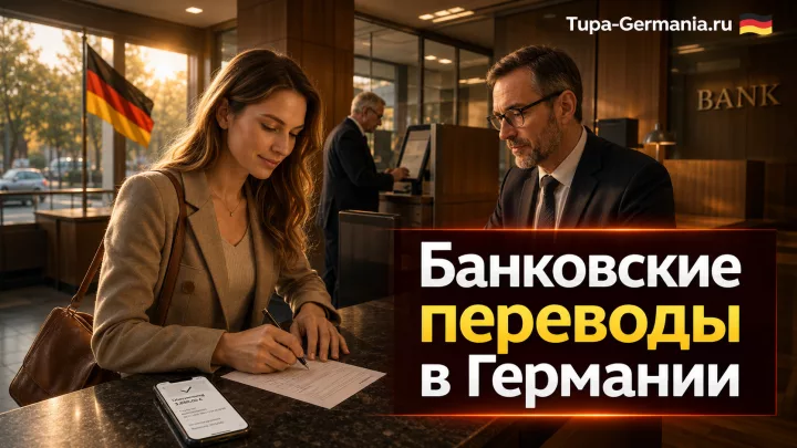 Перевод денег в банке внутри Германии