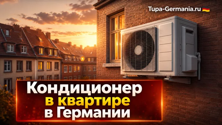 Кондиционер на стене жилого дома в Германии