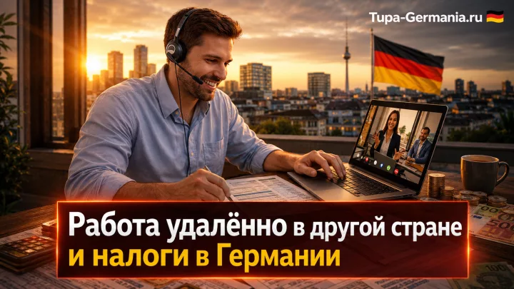 Иммигрант работает из Германии в другой стране