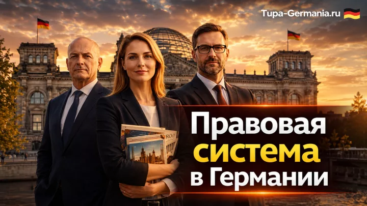 Немецкие чиновники на фоне правительственного здания Германии