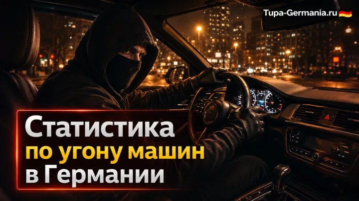 Угонщик за рулём авто в Германии