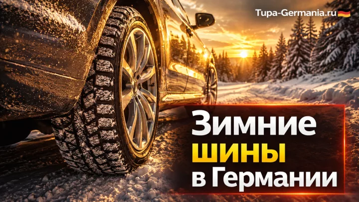 Автомобиль на зимних шинах в Германии