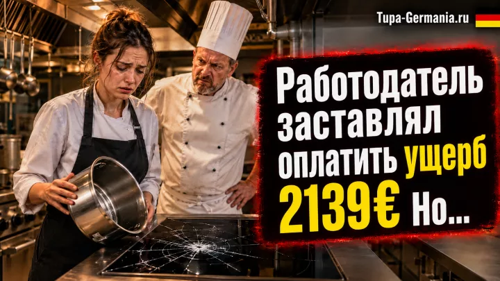 Девушка случайно уронила кастрюлю на варочную панель