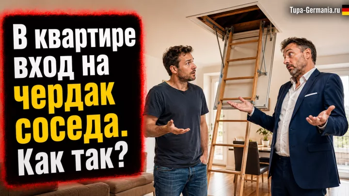 Жилец в Германии не понимает, почему в его квартире вход на чердак соседа.