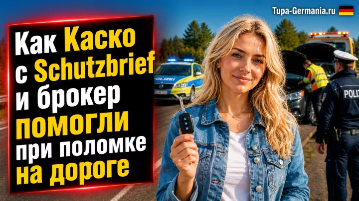 Женщина на дороге держит ключ от машины в ожидании, пока сломанное авто эвакуируют