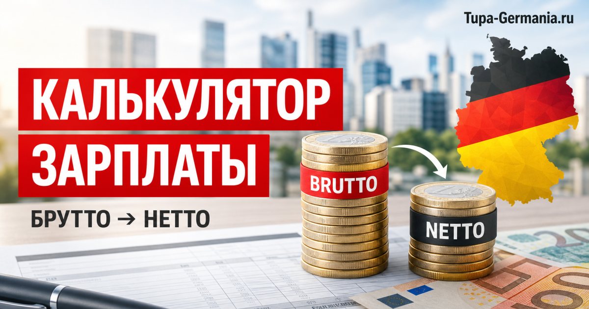Калькулятор брутто-нетто зарплаты в Германии