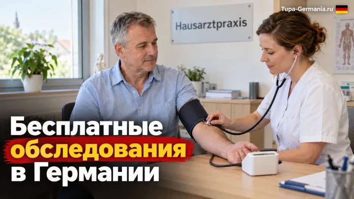 Немецкий врач обследует пациента за счёт больничной кассы