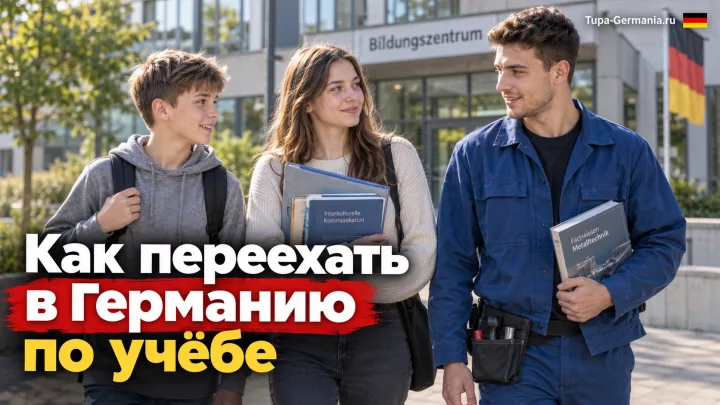 Учащиеся иностранцы в Германии идут на занятия