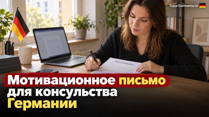 Девушка пишет мотивационное письмо для консульства ФРГ