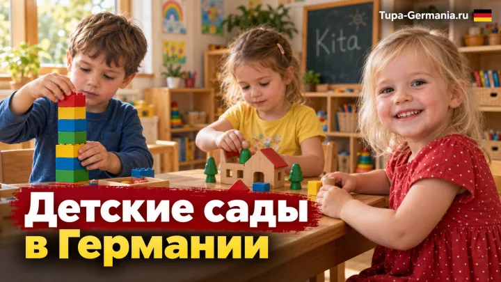 Дети играют в немецком детсадике
