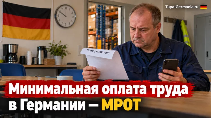 Работник в Германии проверяет что получил выше МРОТ