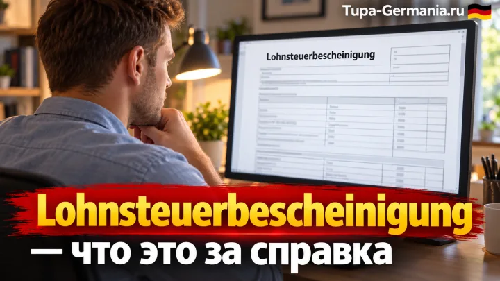 Справка об уплаченном налоге в Германии на ноутбуке