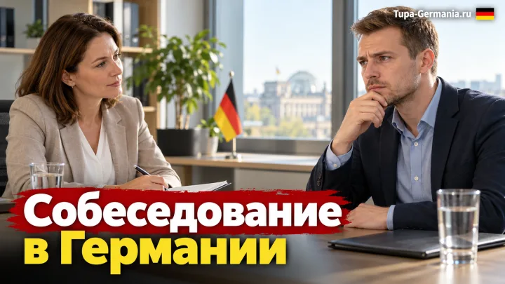Собеседующий в Германии задаёт вопрос