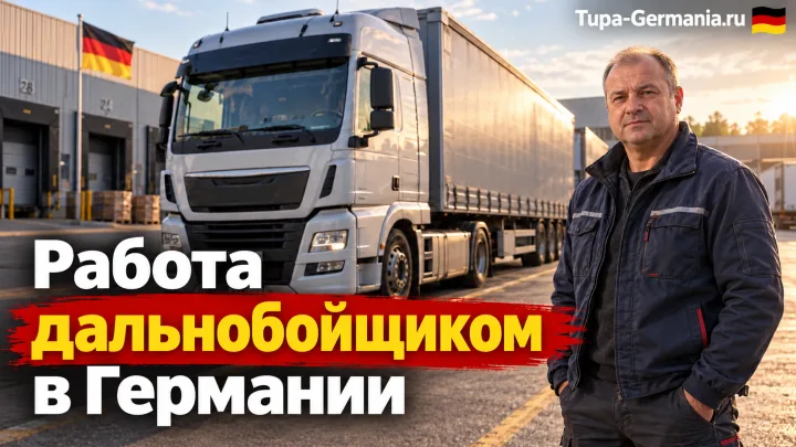Немецкий дальнобойщик у грузовика