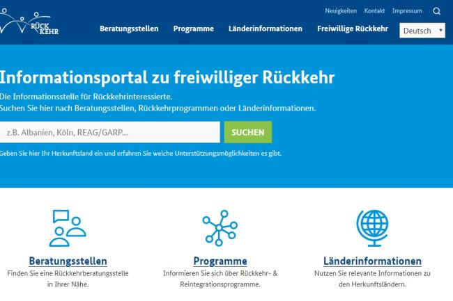 Скриншот сайта www.returningfromgermany.de